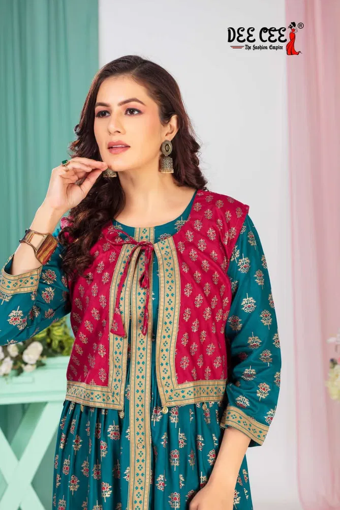 Vedanti By Deecee Beautiful Rayon Anrakali Kurtis Wholesale Market In Surat